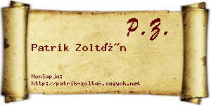 Patrik Zoltán névjegykártya